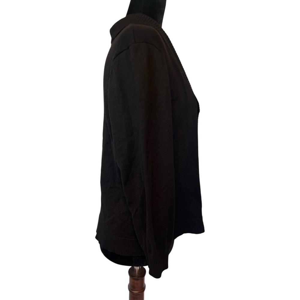 89th & Madison‎ Black Open Front Shawl Collar Cardigan Sweater Size Large - Picture 3 of 5
